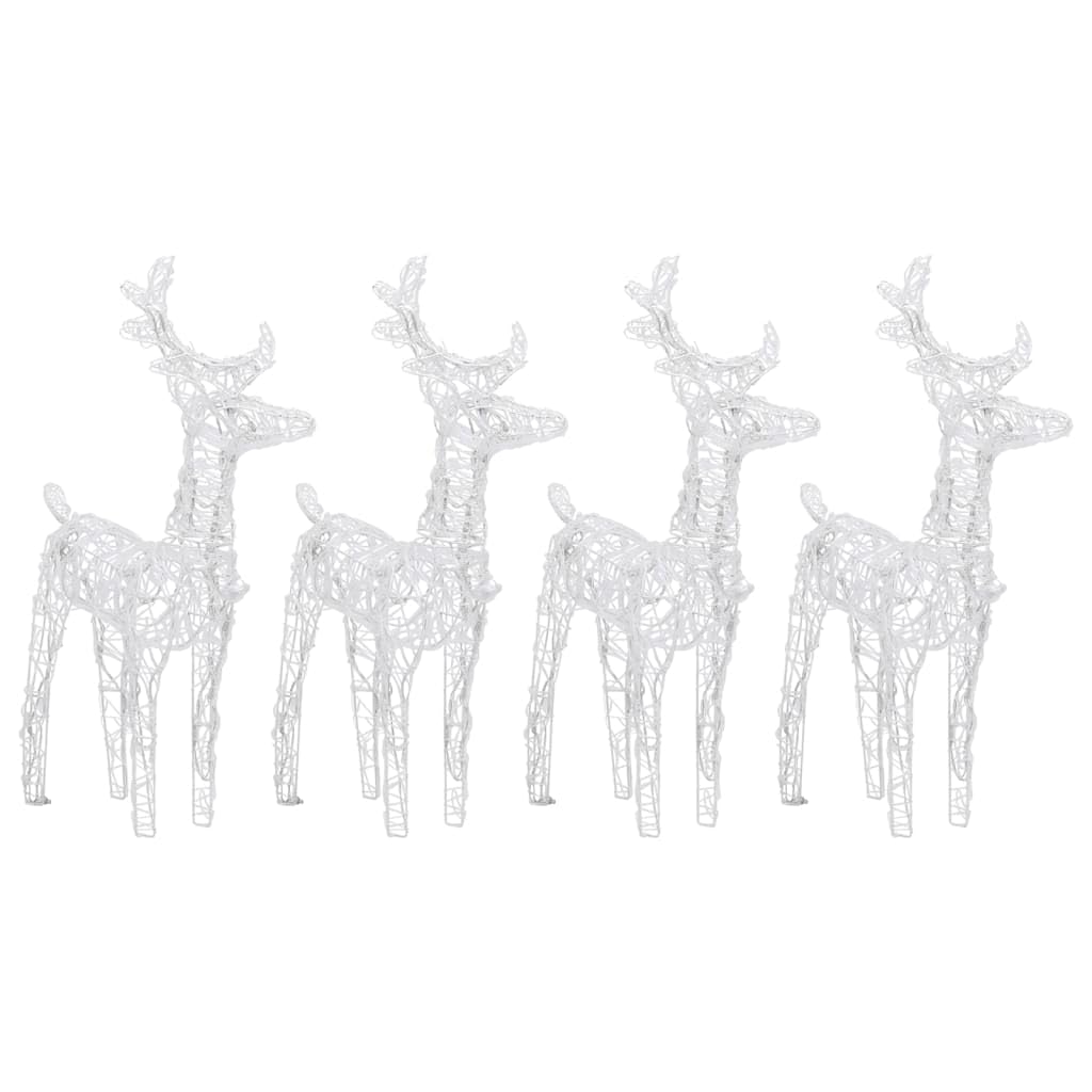 LED-Rentiere Acryl 4 Stück Warmweiß 160 LEDs mit 5 m Verlängerungskabel USB Weihnachtsbeleuchtung wetterbeständig für Garten Terrasse Balkon festliche Stimmung