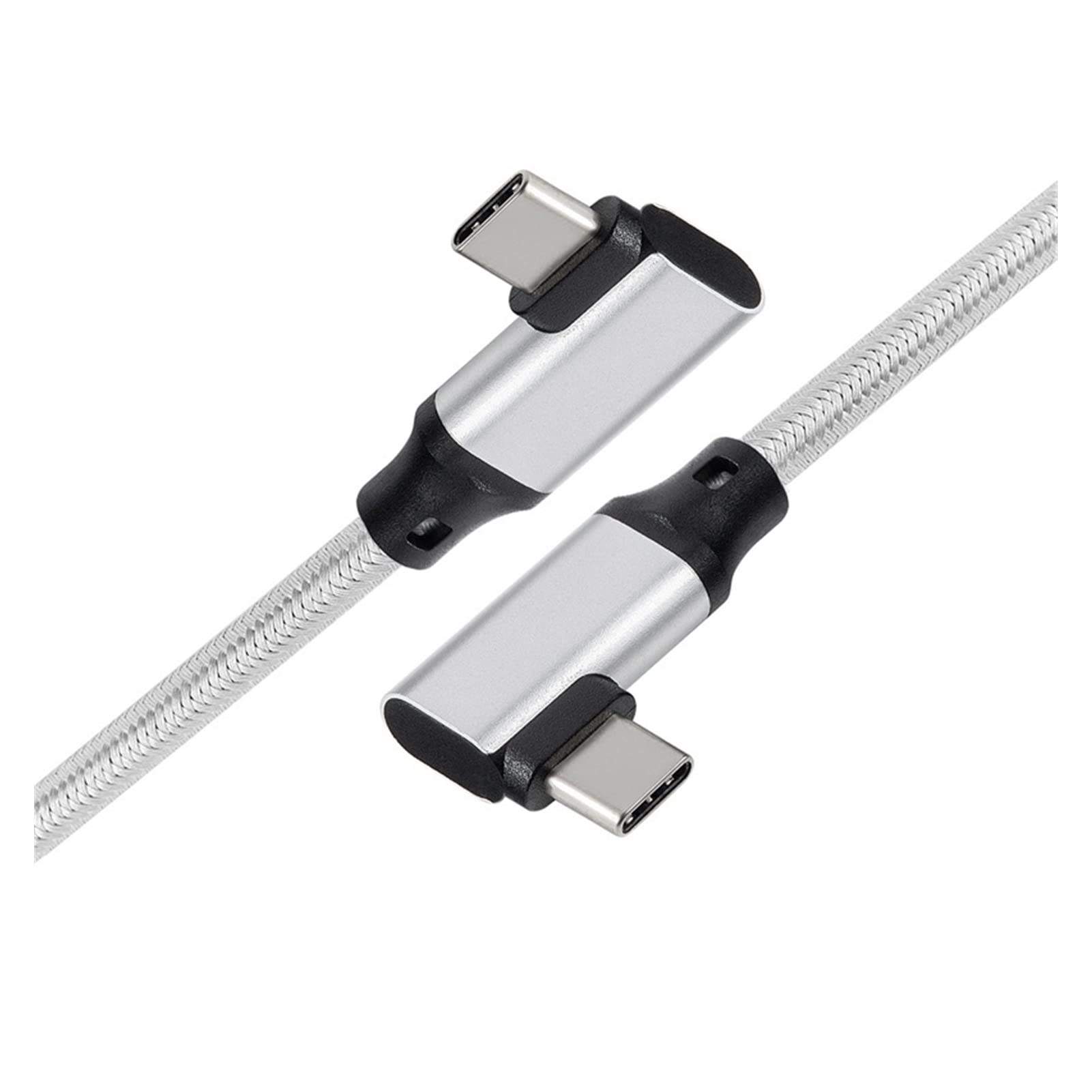 Kabel cyfrowy Pasuje do typu GEN2 10 Gbps -C USB 3.1. Męski do USB-C. Double Elbow Male Extension Data 100W Cable Cable Extender Cord Reversible Design (Cable Length : 3m, Color : Grey)