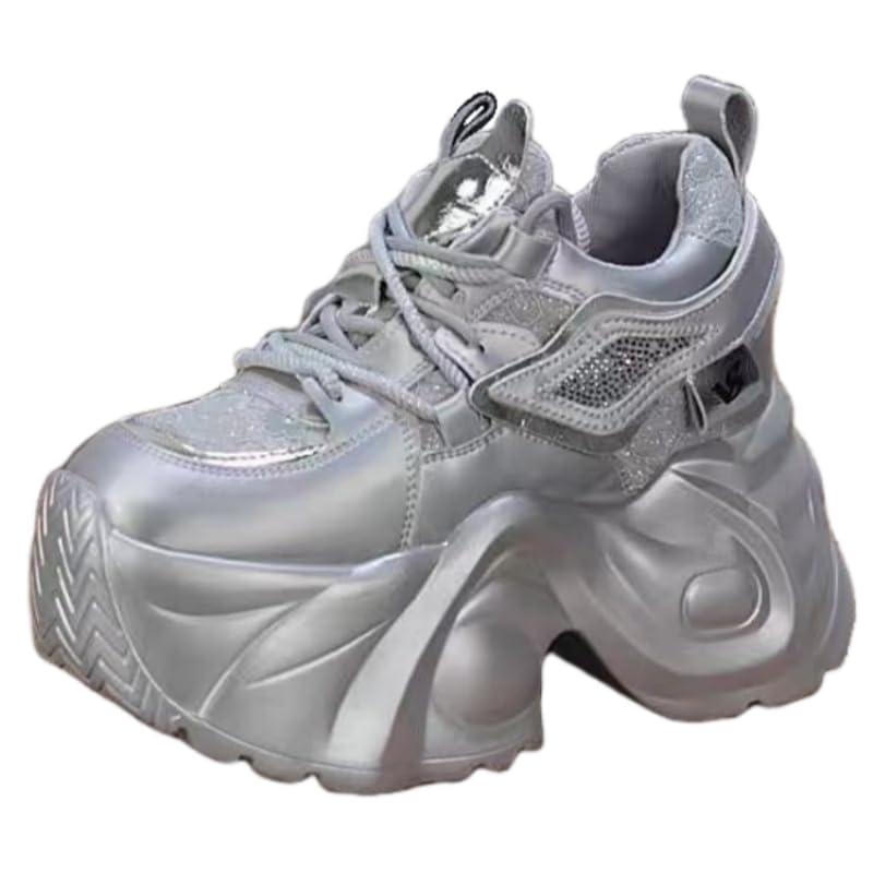 Women's Fashion Thick-Sole Sneakers - Spring/Autumn Breathable Mesh Casual Sports Shoes for All-Day Comfort