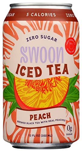 Swoon Peach Iced Tea, Zero Sugar, Gluten Free, 12 Fluid Ounce (Pack of 12)