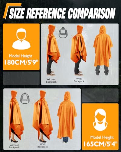 Poncho de pluie avec fermeture éclair veste imperméable légère adulte