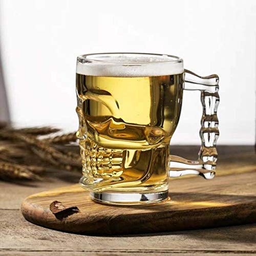 Buy RKK Classic Clear Skull Face Beer Mug Glass Use for Drinkware and