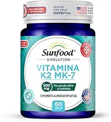 VITAMINA K2 MK-7 500MG 60 SOFTGELS SUNFOOD EVOLUTION