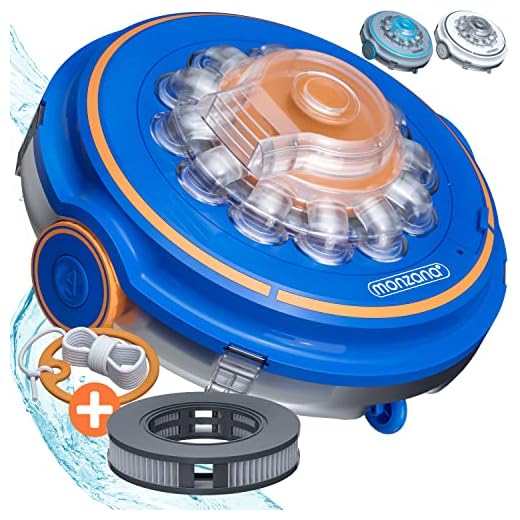Monzana® Robot Limpiafondos Piscina Automático Sin Cables Poolboy600 Limpiador Aspirador 5200Mah Li-Ion 80M² Azul