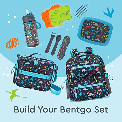 Bentgo® Kids Backpack - Lightweight 14” Backpack In Unique Prints For School, Travel, & Daycare - Roomy Interior, Durable & Water-Resistant Fabric, & Loop For Lunch Bag (Dinosaur) #TOP5