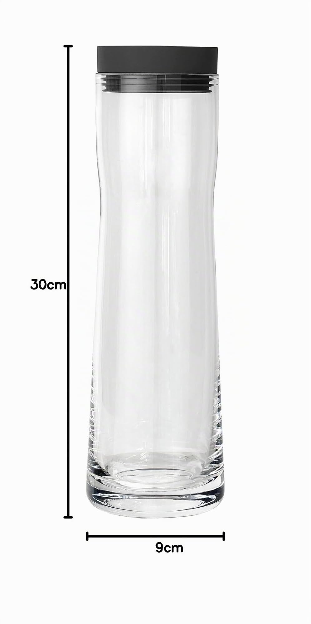 blomus Carafe à eau, Verre, Gris foncé, 1 l 63785