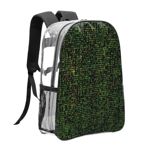 Math Formula Print Work Travel Stadium Events Transparent Backpack PVC Clear Bag Large Side Pockets3