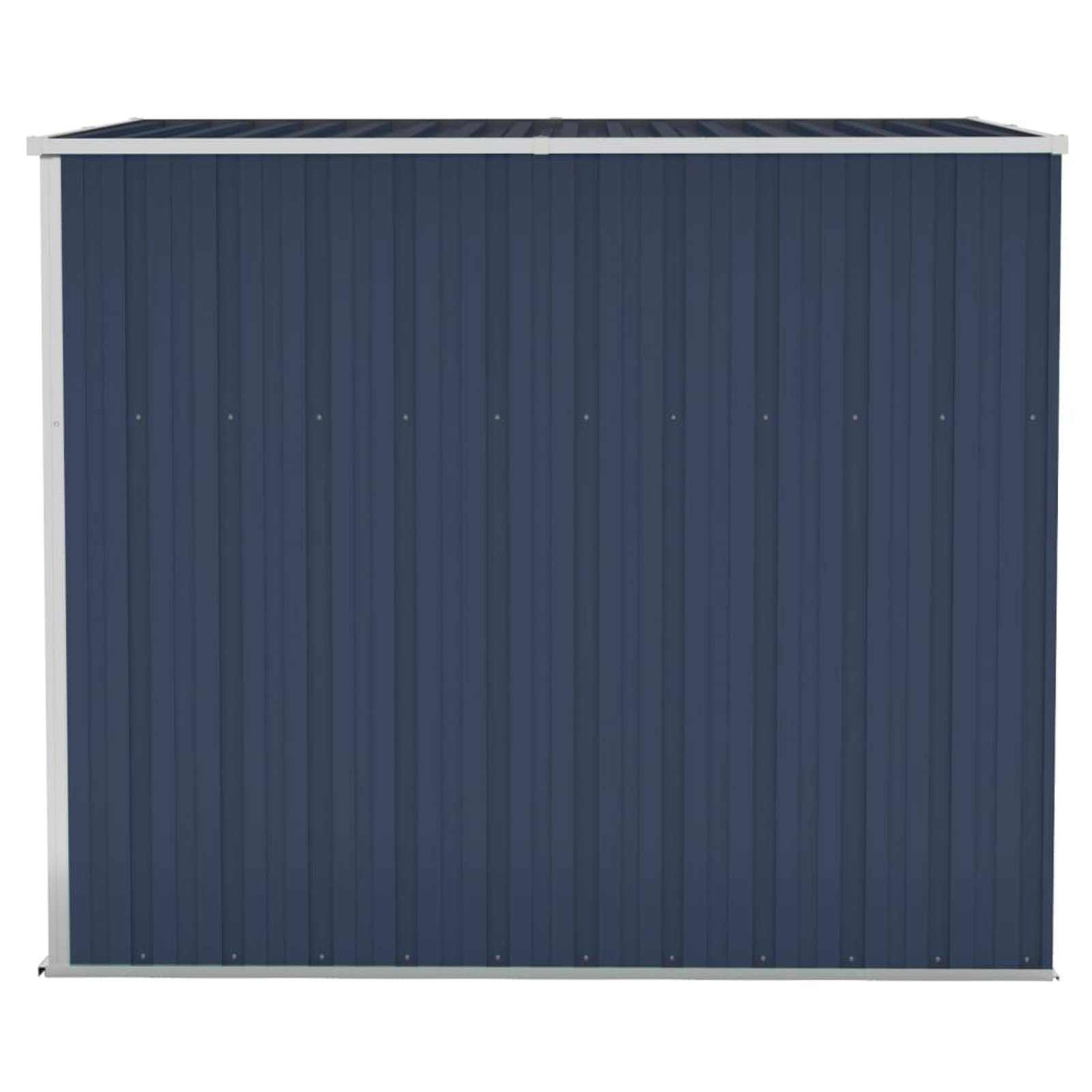IKAYAA Cobertizo Exterior de Pared 1118 x 194 x 178 cm Armario Cobertizo de Exterior para Herramientas, Caseta de Jardín Metálica con 2 Puertas para Almacenamiento de Herramientas Antracita