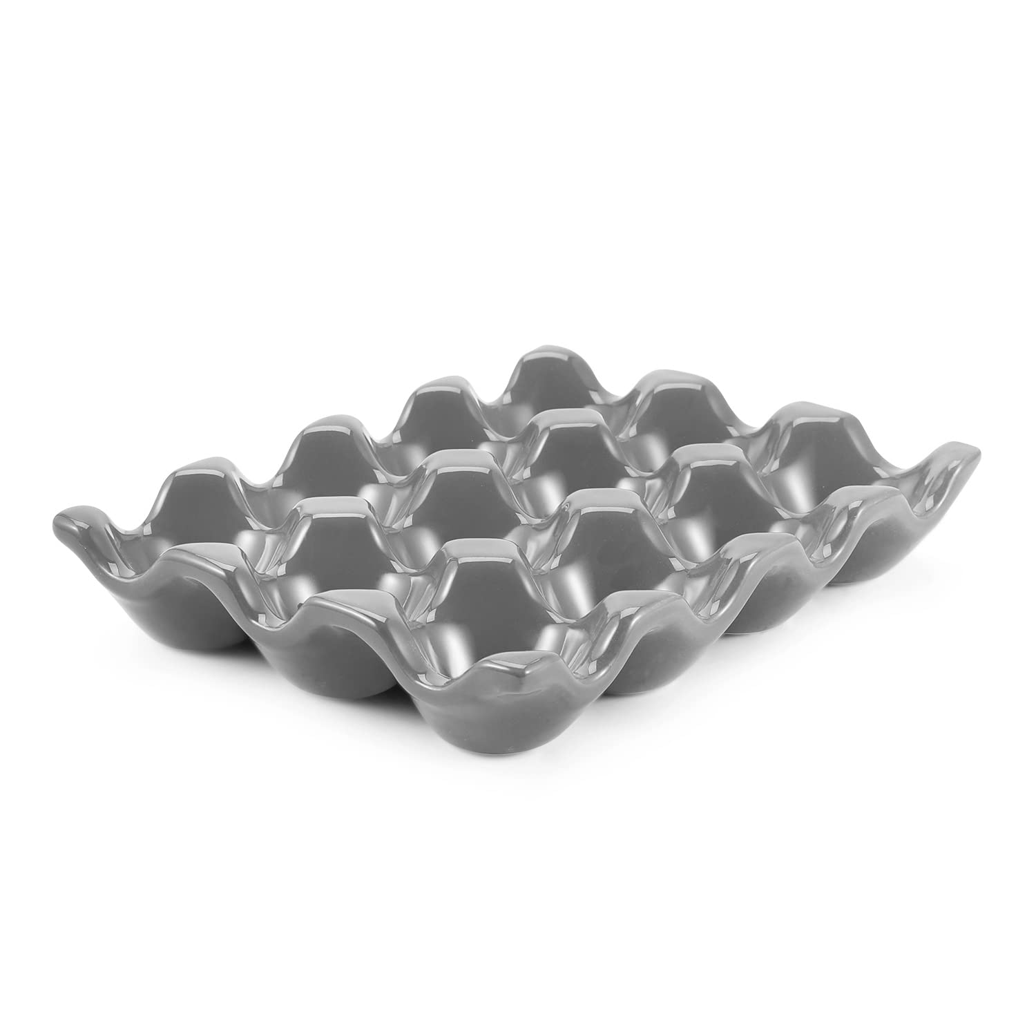 Flexzion Ceramic Egg Holder for Fridge