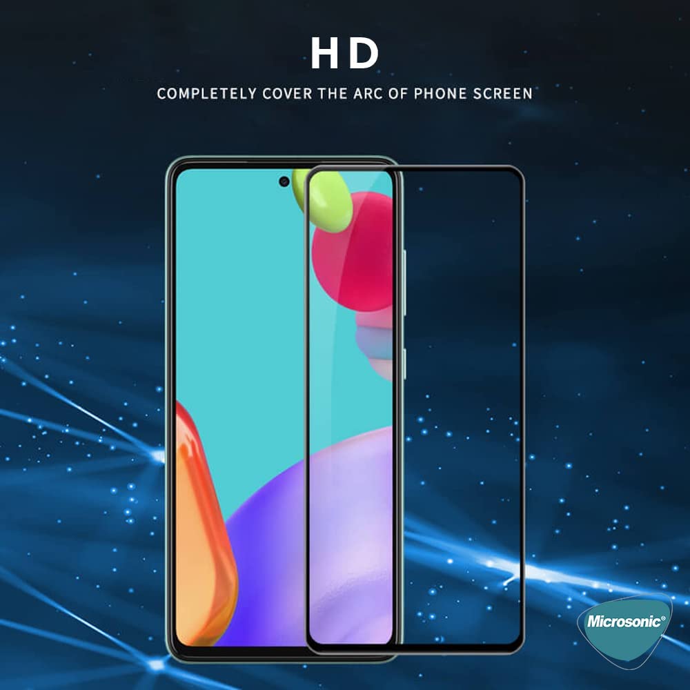 Microsonic Xiaomi Redmi Note 11 Pro 5G Tam Kaplayan Temperli Cam Ekran Koruyucu Siyah [Redmi Note 11 Pro 5G ile Uyumlu Ekran Koruyucu]