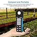HOLDPEAK Digital Light Meter, 1-400000Lux Illuminance Meter with Large LCD Screen Handheld Ambient Temperature Measurer, Lumen Meter for Plants, Photography Lab, Classroom, Bedroom, HP-5000A
