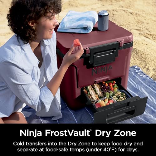 Image of Ninja FrostVault 30qt Cooler w /Wheels, Dry Storage Drawer, Canyon FB230MR