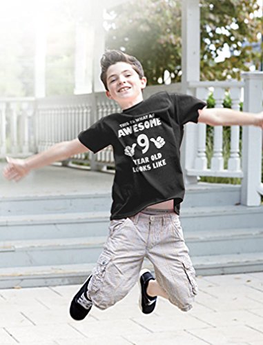 TeeStars - This is What an Awesome 9 Year Old Looks Like Youth Kids T-Shirt Small Gray