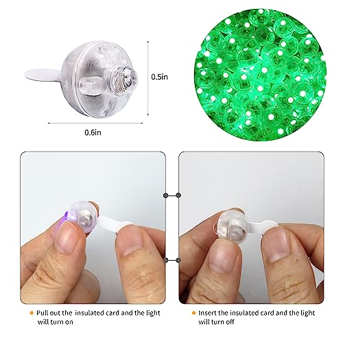 Image of Aogist 200Pcs Green Balloon Lights with Hook,Long Standby Time,Waterproof Mini Light for Birthday Party Wedding Christmas Halloween Easter Decorative (Steady)