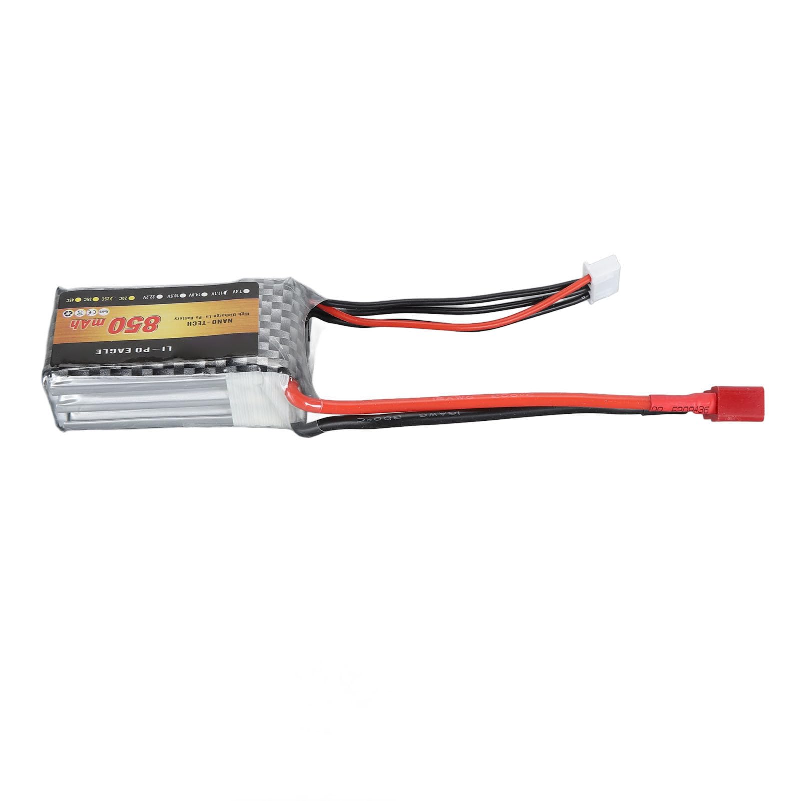 POENVFPO Batteria LiPo 850mAh 11,1 V 25C 3S, Batteria Leggera Ai Polimeri di Litio con Protezione da Sovraccarico con Spina T, per Aereo RC Drone da Corsa FPV