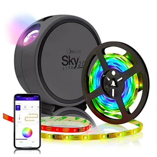 BlissLights Sky Lite 2.0 Star Projector and BlissGlow Strip Light Bundle (16.4ft) - Smart App Control