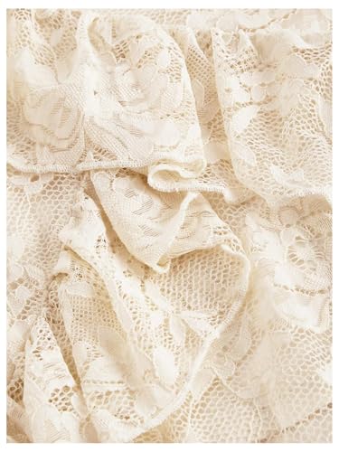 Verdusa Women's Lace Long Skirts High Waist Layered Ruffle Hem A Line Skirt3