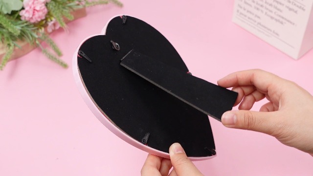 Espejo de maquillaje en forma de corazón rosa, pack 8 piezas miniatura 7