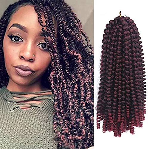 Ronsaen 8 Inch 8 Packs Spring Twist Hair Real Kanekalon Synthetic Crochet Braids Braiding Hair Extensions (8"8Packs,T-Bug)