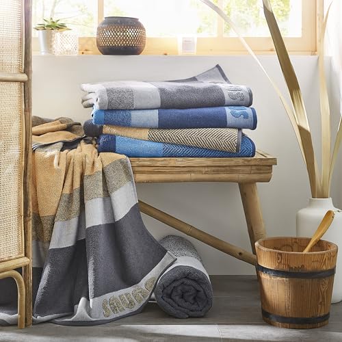 Serviette de sauna xxl Dyckhoff bleu 100x200 drap de relaxation