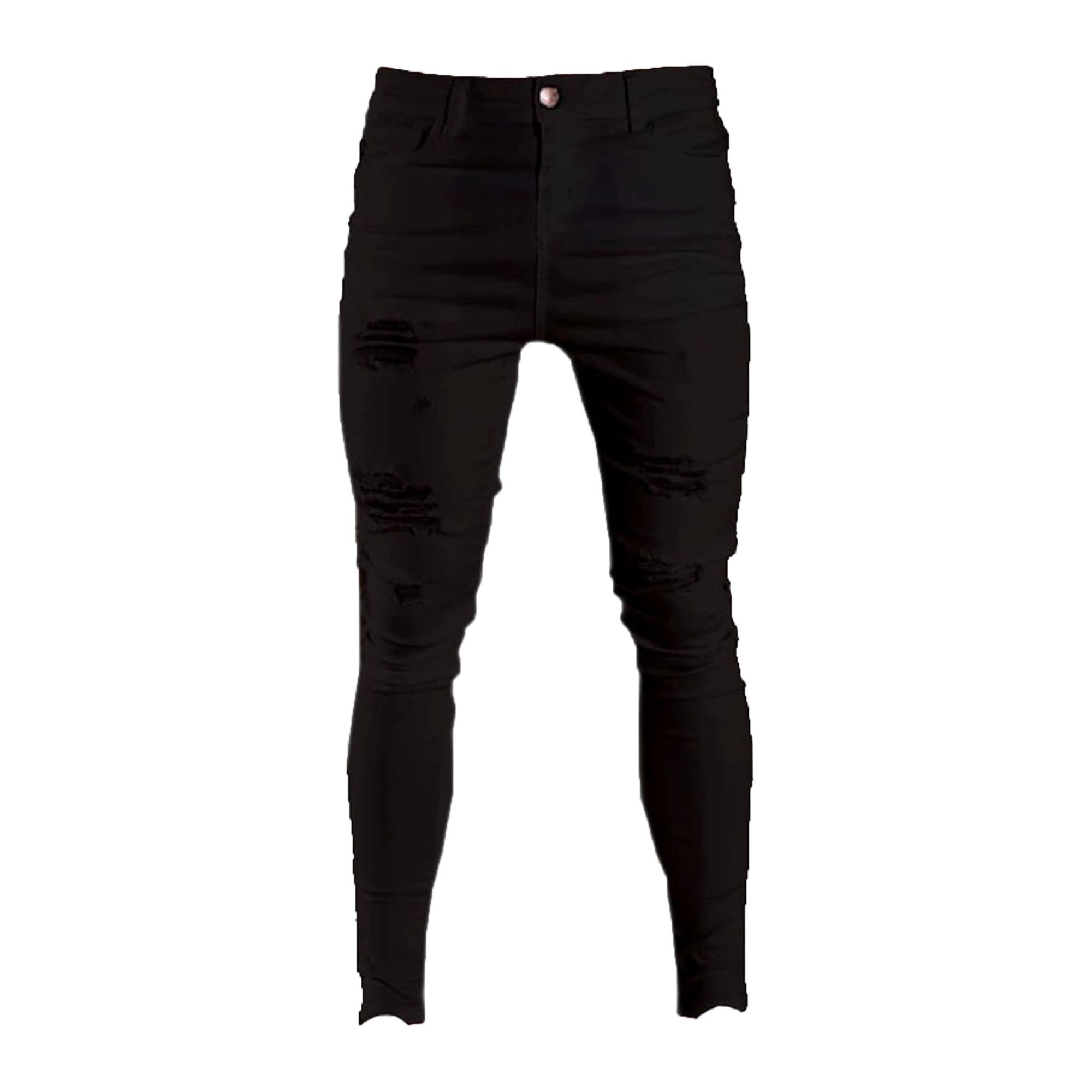 Maiyifu-GJ Men's Distressed Moto Biker Jeans Ripped Punk Gothic Zipper Denim Pants Hip hop Tapered Leg Slim Fit Jean