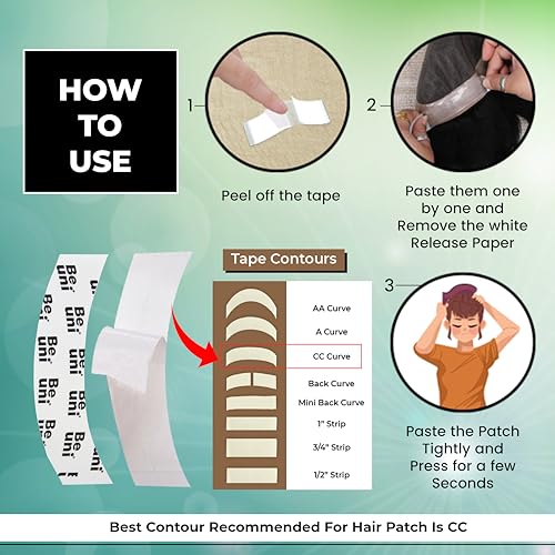 Image of Semi Dull No Shine Tape for Hair Patch - Ultra Hold Wig Tape for Lace Wigs & Toupees | Matte Invisible Finish | Sweatproof Grip | 3-4+ Weeks Hold | 36 Strips for Men & Women