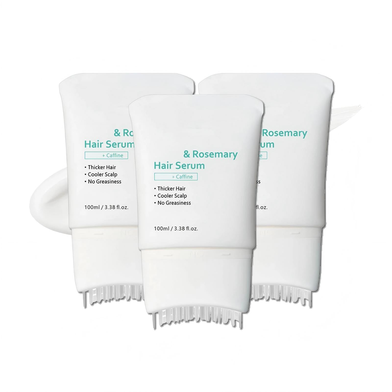 Siero per capelli al rosmarino, siero per cuoio capelluto leggero e non grasso con applicatore a spazzola integrato, soluzione nutriente quotidiana rinfrescante per la cura del cuoio capelluto