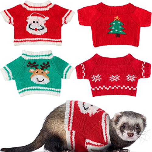 4 Pzas Ropa para Hurones y Animales Pequeños (Estilo Copo de Nieve)