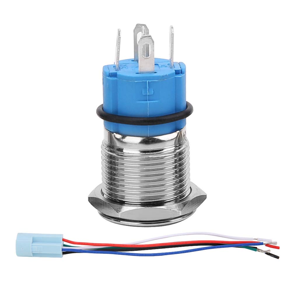Push Switch, 12v Switch Good Corrosion Resistance for Vehical(Blue)-image-0