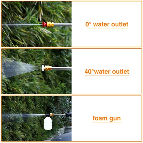 Cordless Power Washer, Portable Pressure Washer with Rechargeable 2 Batteries 5-in-1 Nozzle, Handheld High-Pressure Car Washer Gun for Home/Floor Cleaning & Watering/Washing Cars/Fences/Siding