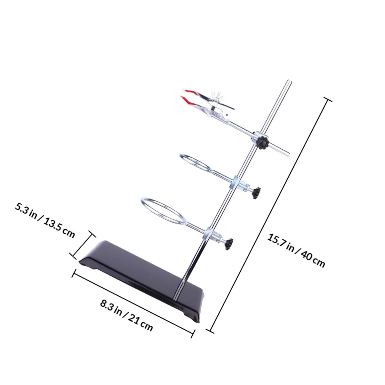Stabiler Laborständer aus Eisen mit Quadratischer Basis für Chemie und Physikexperimente Geeignet für Laborinstrumente und Flaschen für Einsatz mit Spirituslampen