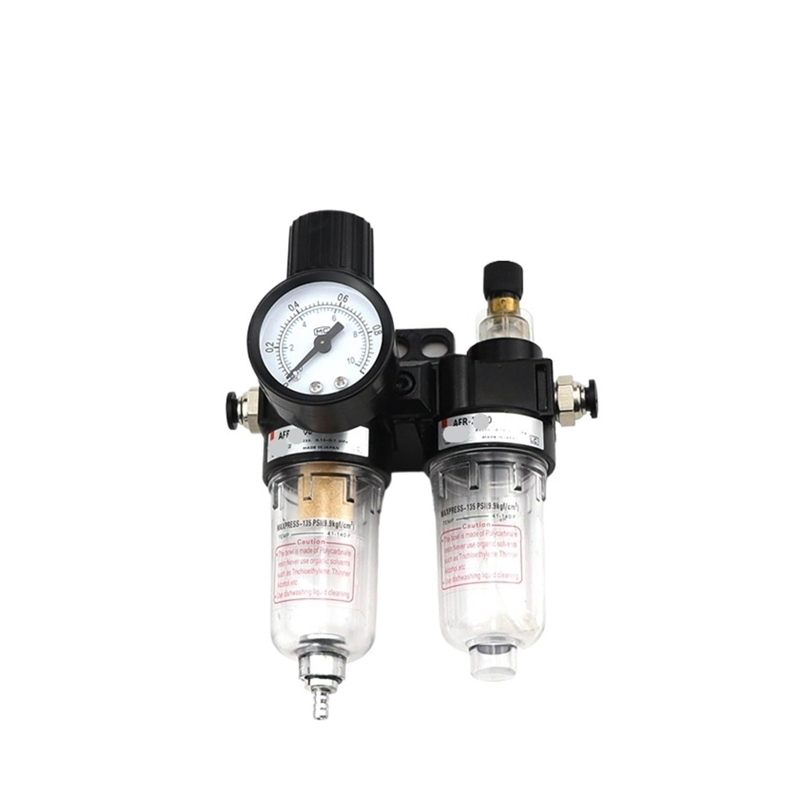AYNRJKKX Air Source Processor AFR2000+AL2000 Double air Oil Water Separator Copper Filter Element and Compression(4MM Fittings)