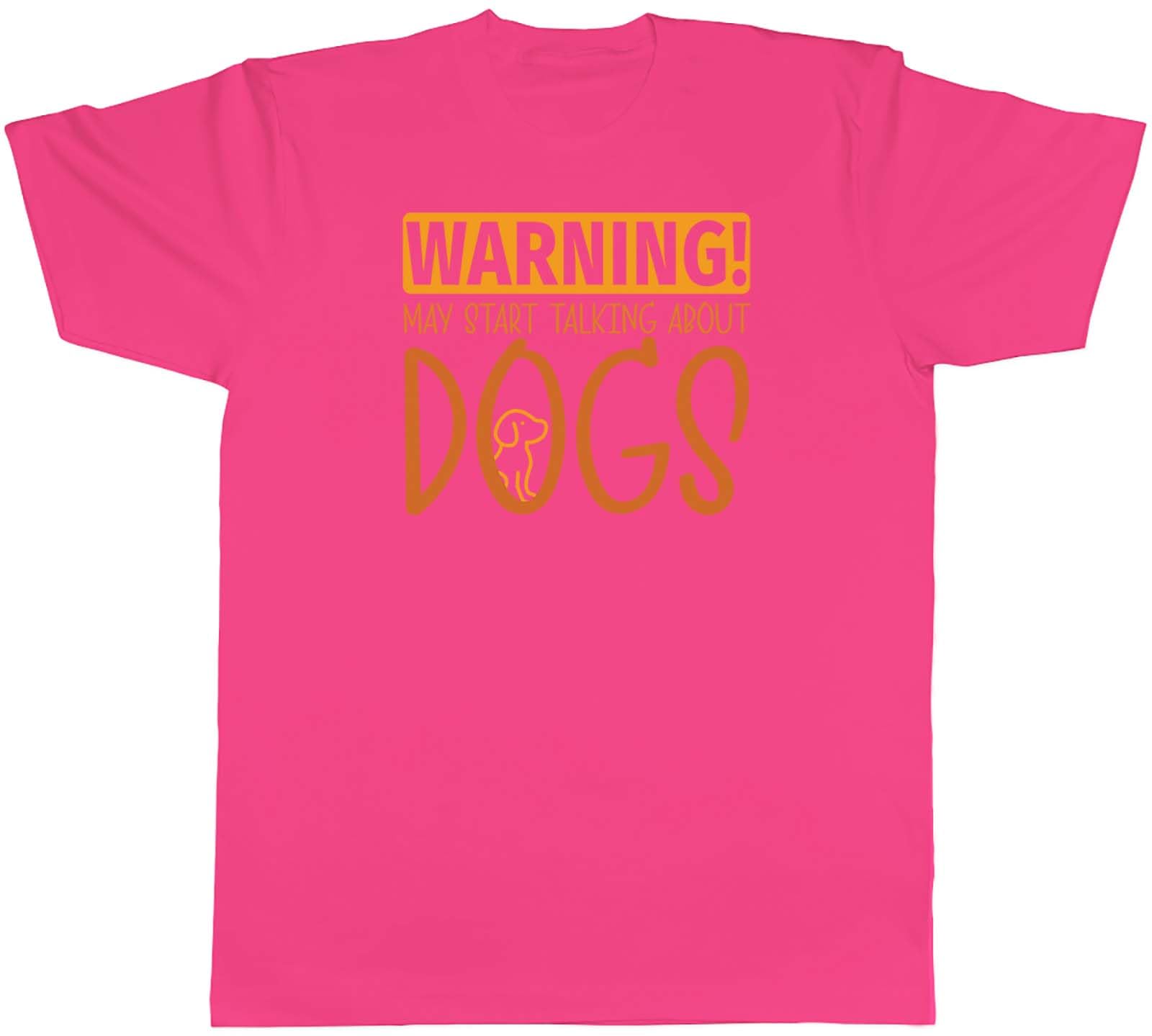 Shopagift Warning Dogs Mens T-Shirt Pet Puppy Doggie Tee Pink