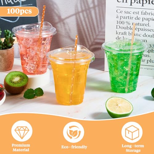 100 Pitillos Desechables de Papel Naranja miniatura 2