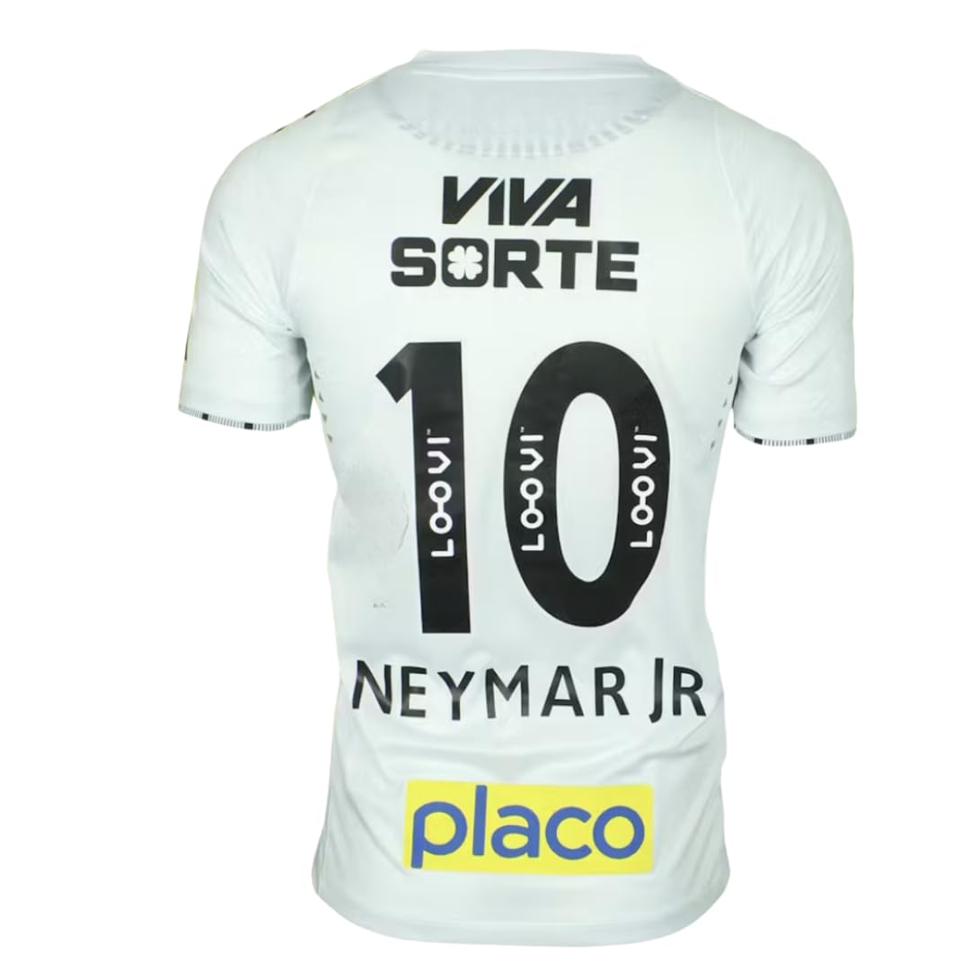 Santos Ney #10 Home 25/26 Soccer Soccer Jersey for Men Fan Version (US, Alpha, Large, Regular, Regular, Home)