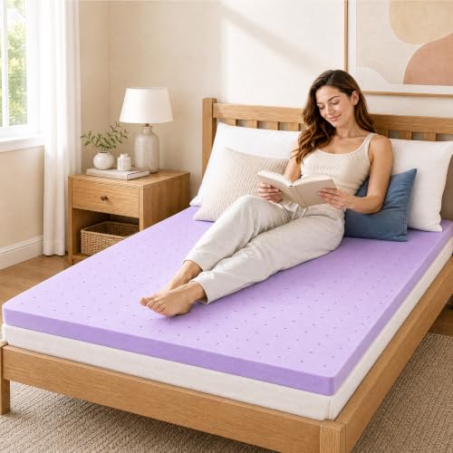 Image of Sweetcrispy Mattress Topper Queen, 2 Inch Cooling Gel Memory Foam Mattress Pad for Pressure Relief, Breathable Bed Topper for Back Pain, Sleeper Sofa RV Camper, CertiPUR-US Certified