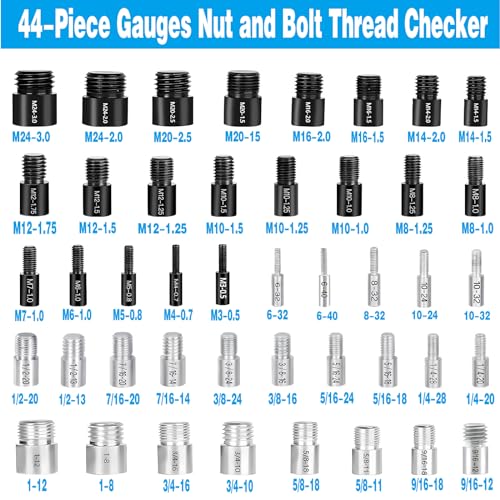 image for DKIBBITH 44-pc Nut and Bolt Thread Checker Set - Female & Male Size Ga