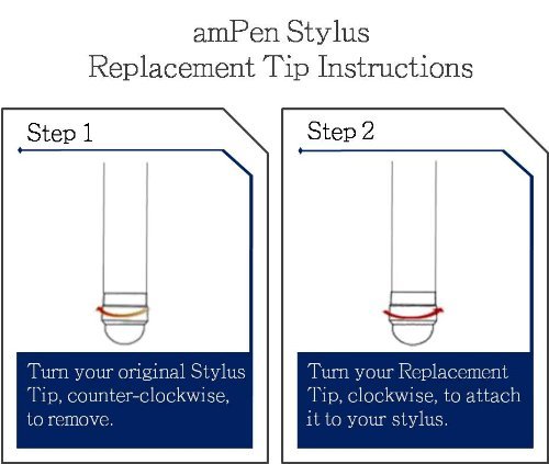 amPen Hybrid Stylus Pen - Interchangeable Hybrid Tip Touchscreen Stylus (Black) - Thumbnail 4