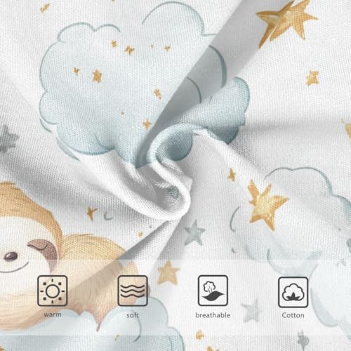 Wusikd Cute Sloth Girls' Underwear Cotton Clouds Moon Stars Girls Briefs Soft Toddler Underwear 2T3