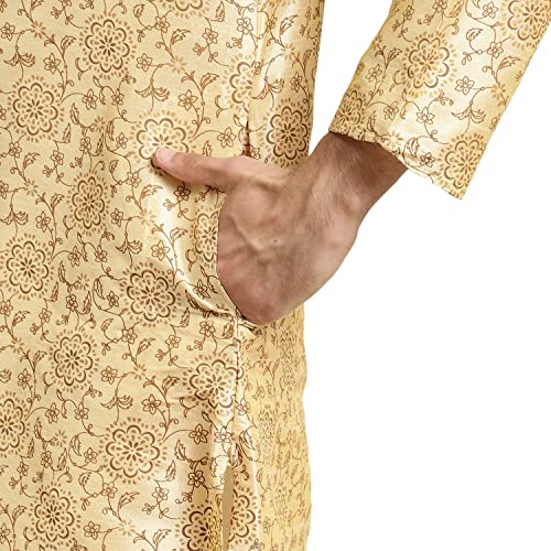 Image of SOJANYA Men's Silk Blend Printed Since 1958 Kurta Churidar Pyjama Set