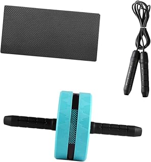 Veemoon Mute Ab Roller Wheel Fitness Equipment Set with Knee Pad and Jump Rope for Core Abdominal Exercise Home Workout Training