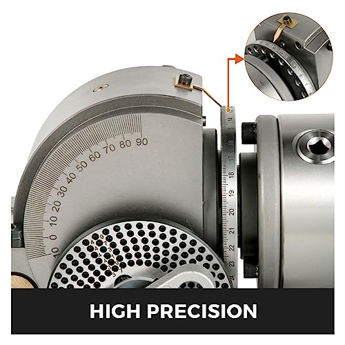 Image of Dividing Head Precision Semi Universal BS0 BS1 4 inch 5 inch 6 inch Indexing Head W /Tailstock & Chuck For Drilling Milling Grinding For Beginnners DIY Use(With 6In 3-Jaw Chuck)