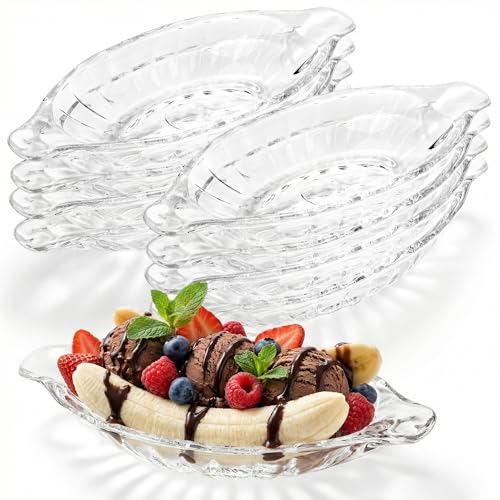Goaste 8 Pack Banana Split Bowls Set, 8 oz Glass Ice...