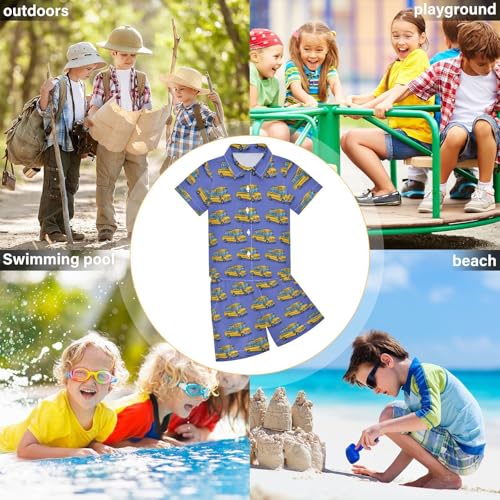 Image of Boccsty Ice Cream Drip Boy Summer Shorts Sets Hawaiian Toddler Boys T-Shirt & Pants 2 Pcs 3T-10T