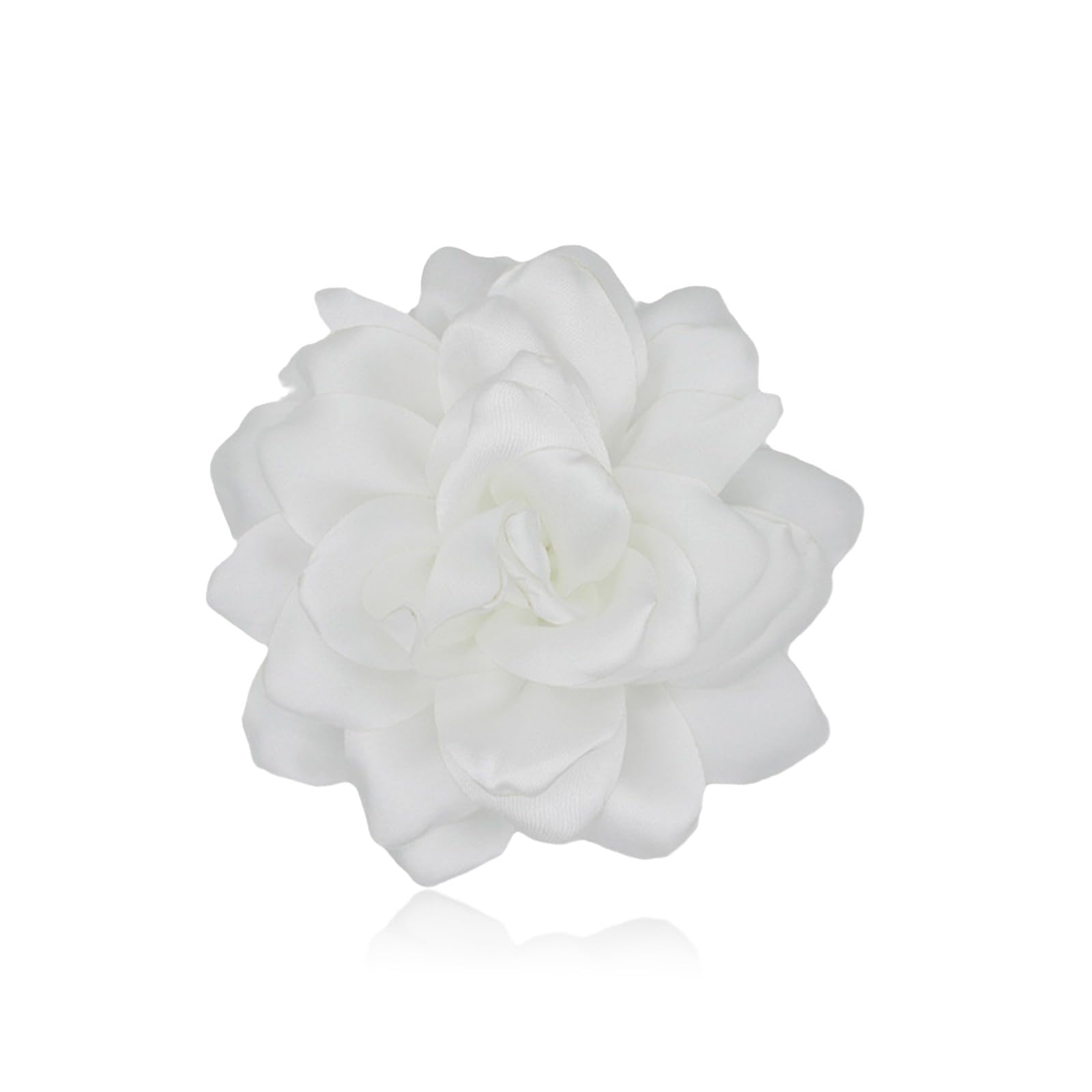 Broches para Ropa Mujer, Flor Flamenca Pelo, Flores para Vestidos de Fiesta, Pinza Pelo Flor, Horquilla con Flor, Elegante Broche de Solapa Floral para Boda, Fiesta, Baile (Blanco)
