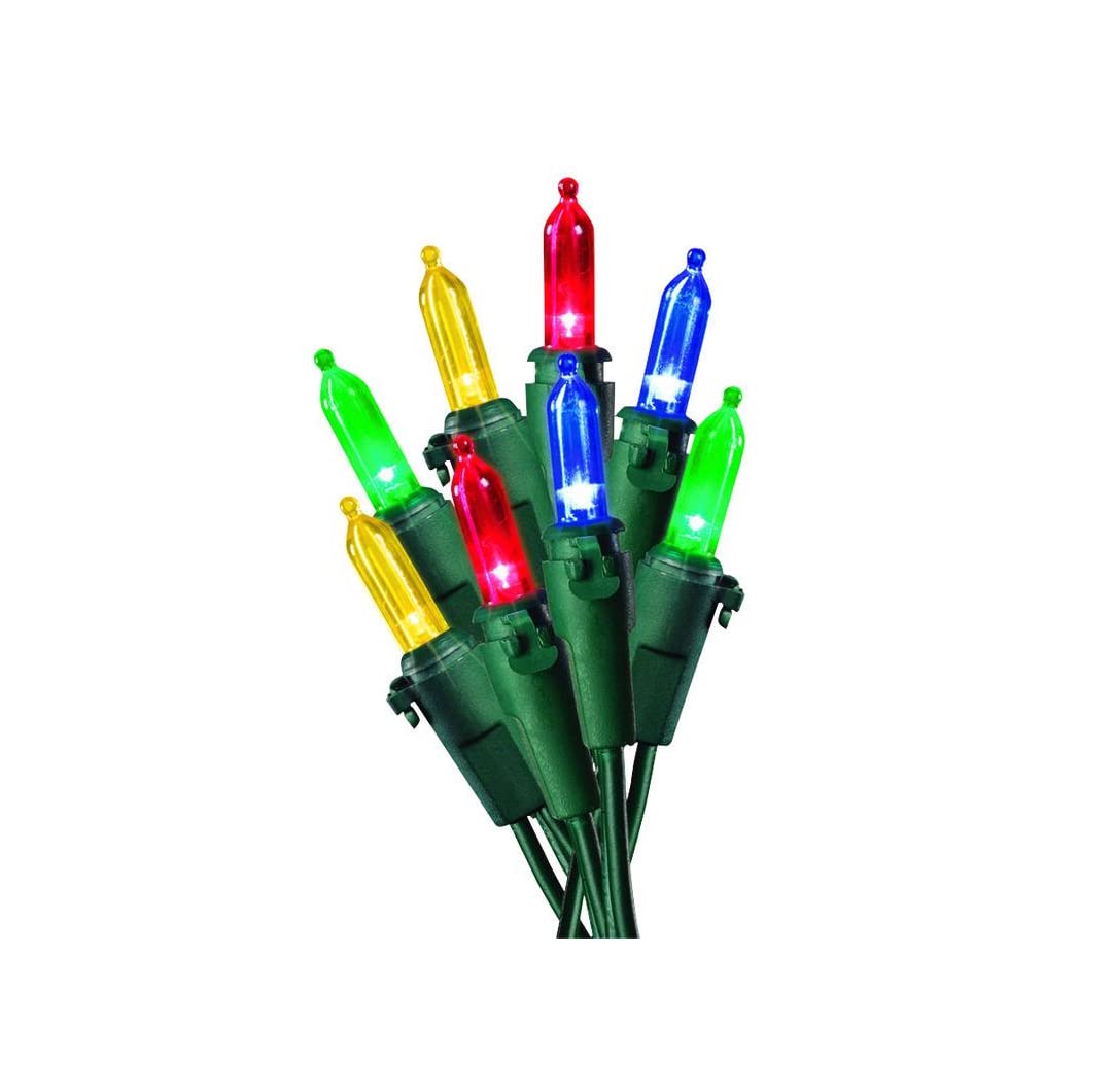 Celebrations Led Light Set 50 Lights Multi-Colored 14' Glass Indoor/Outdoor Use Green Cord