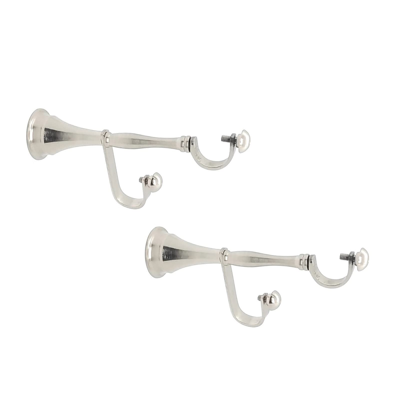 Heavy Quality Double Support/Curtain Holder/Clamp/Bracket, Material - Brass, Length - 6.5 inches, Style - Conceal Support, Screws & Wallplugs Included, Pack of 2 Pieces-image-46