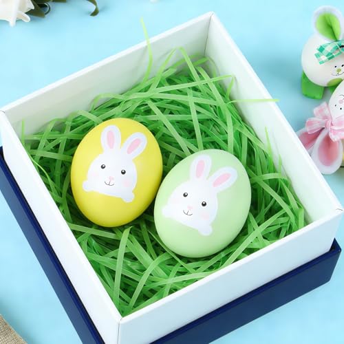 100g Ostergras, Ostergras Grün, Raffia Hamper Shreds, Geschreddertes Seidenpapier Grün, Füllmaterial Geschenk, Papier Geschenkverpackung für Party Verpackungsmaterial Füllmaterial für Geschenkbox