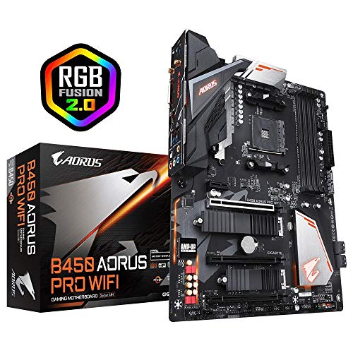 GIGABYTE B450 AORUS PRO WiFi Motherboard with Hybrid Digital PWM, Intel® Dual Band 802.11ac WiFi, Dual M.2 with Dual Thermal Guards, RGB Fusion 2.0