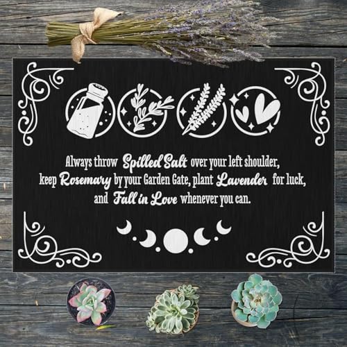 Door Mat Rug Practical Magic Doormat Welcome Indoor Witchy Salt Rosemary Lavender Love Witch Gothic Funny Bathmat Cute Rugs for Kitchen Bathroom 16x24